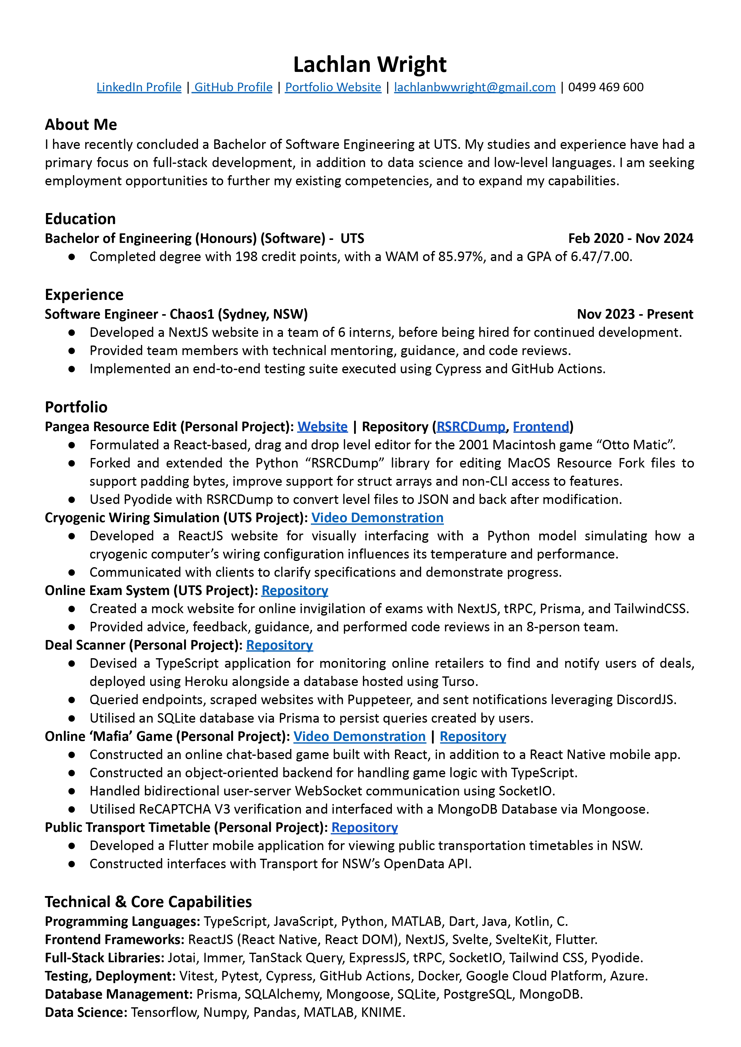 Resume Page 1