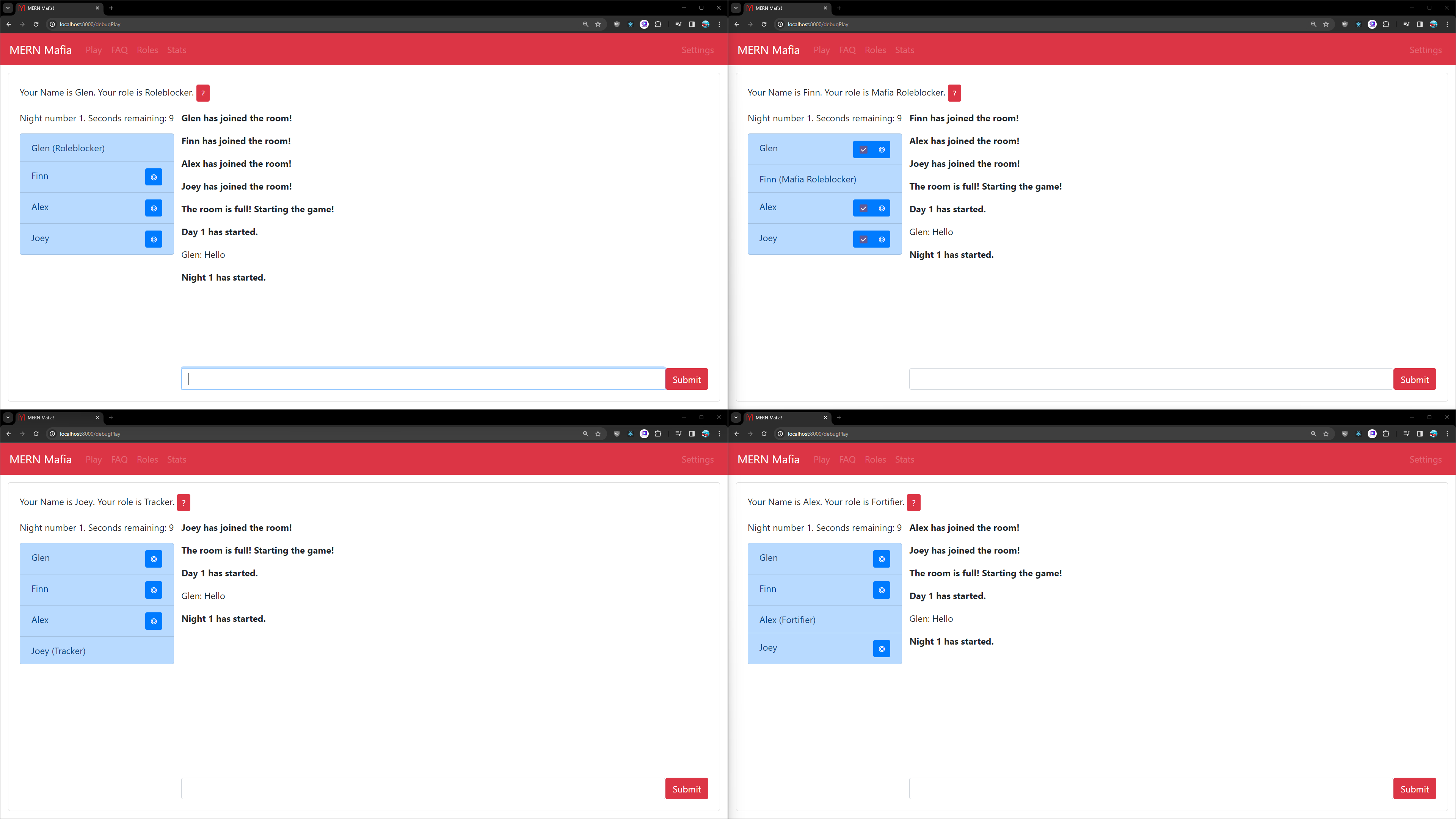 Screenshot of web application.
