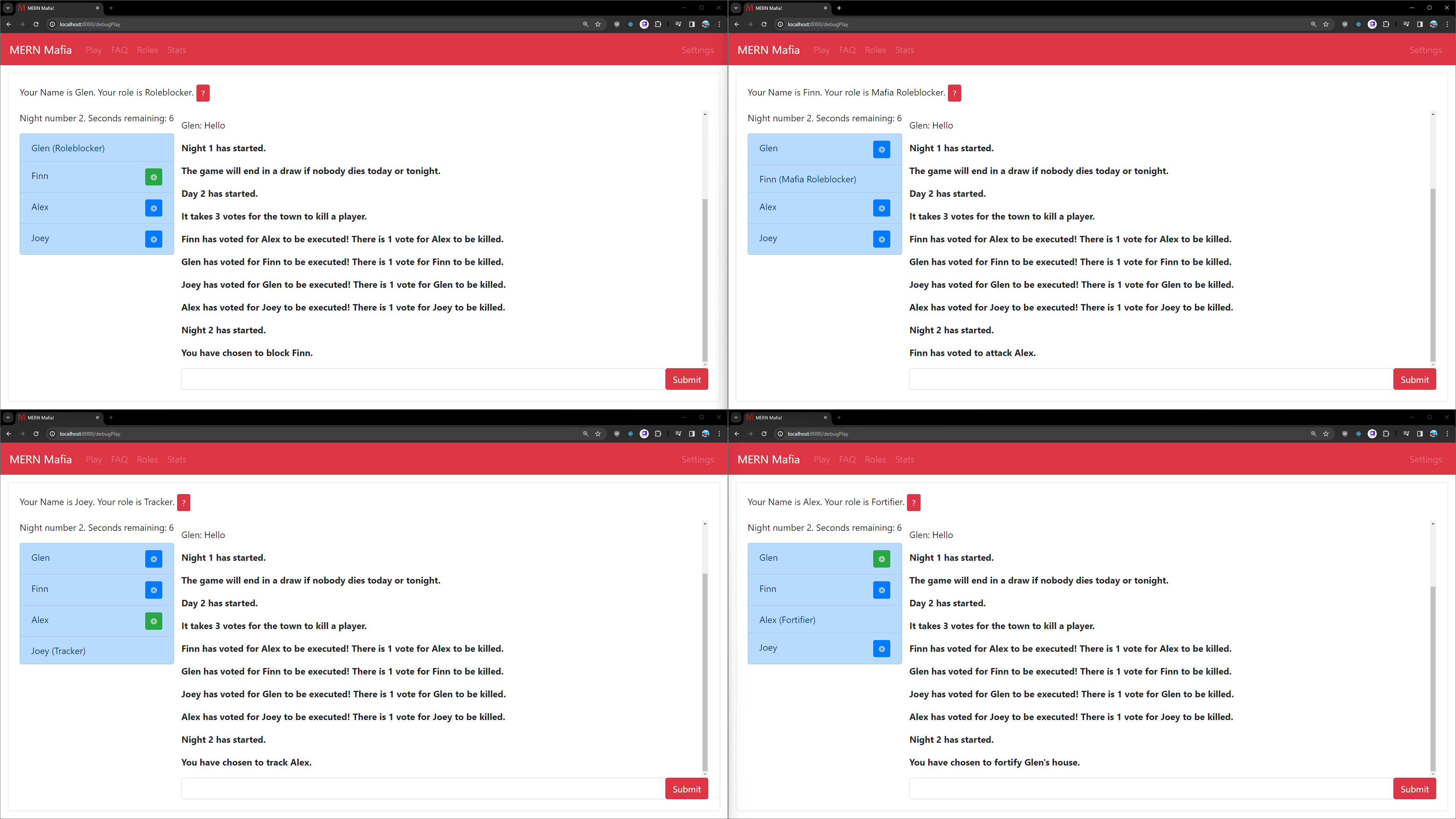 Screenshot of web application.