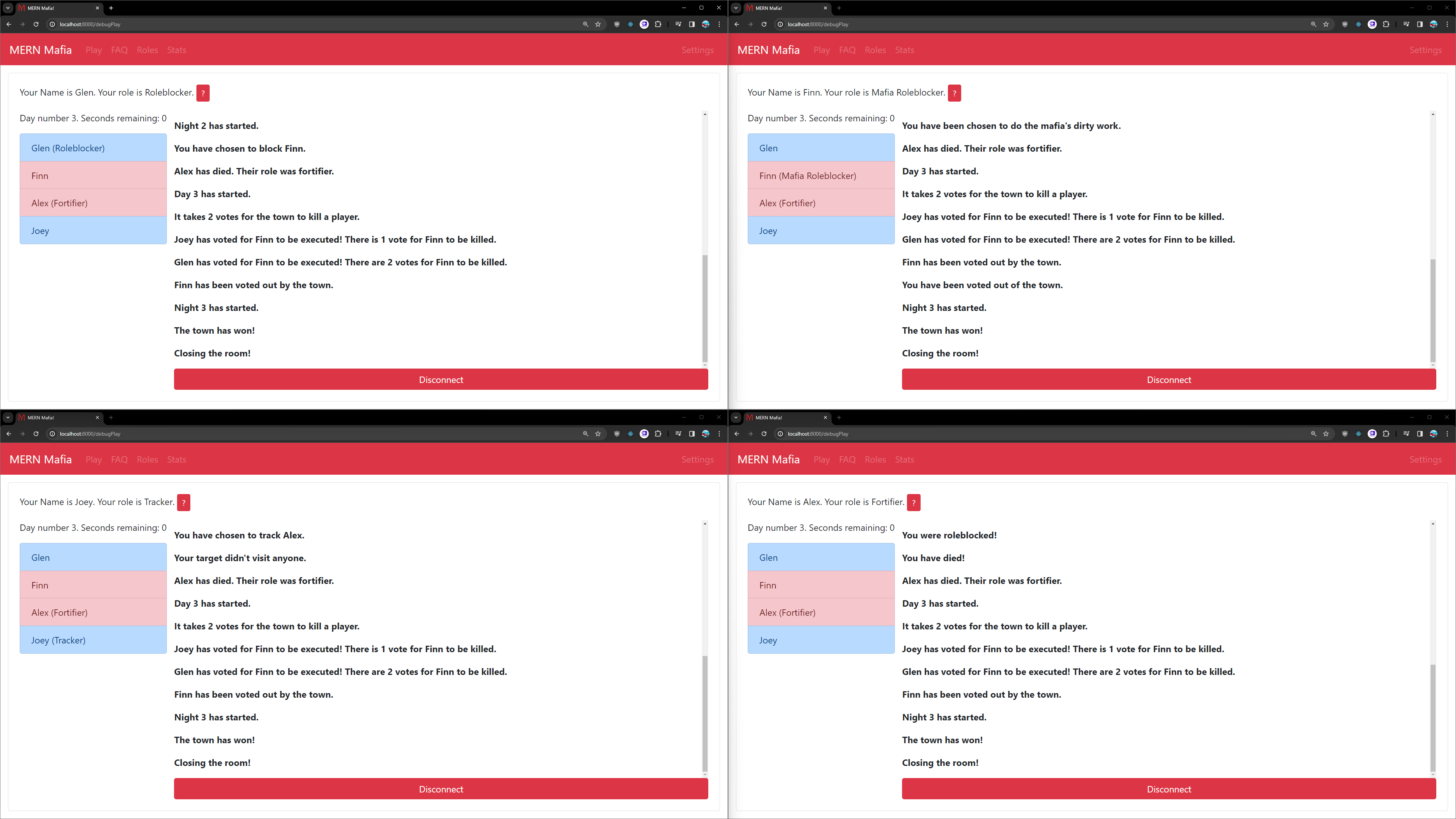 Screenshot of web application.