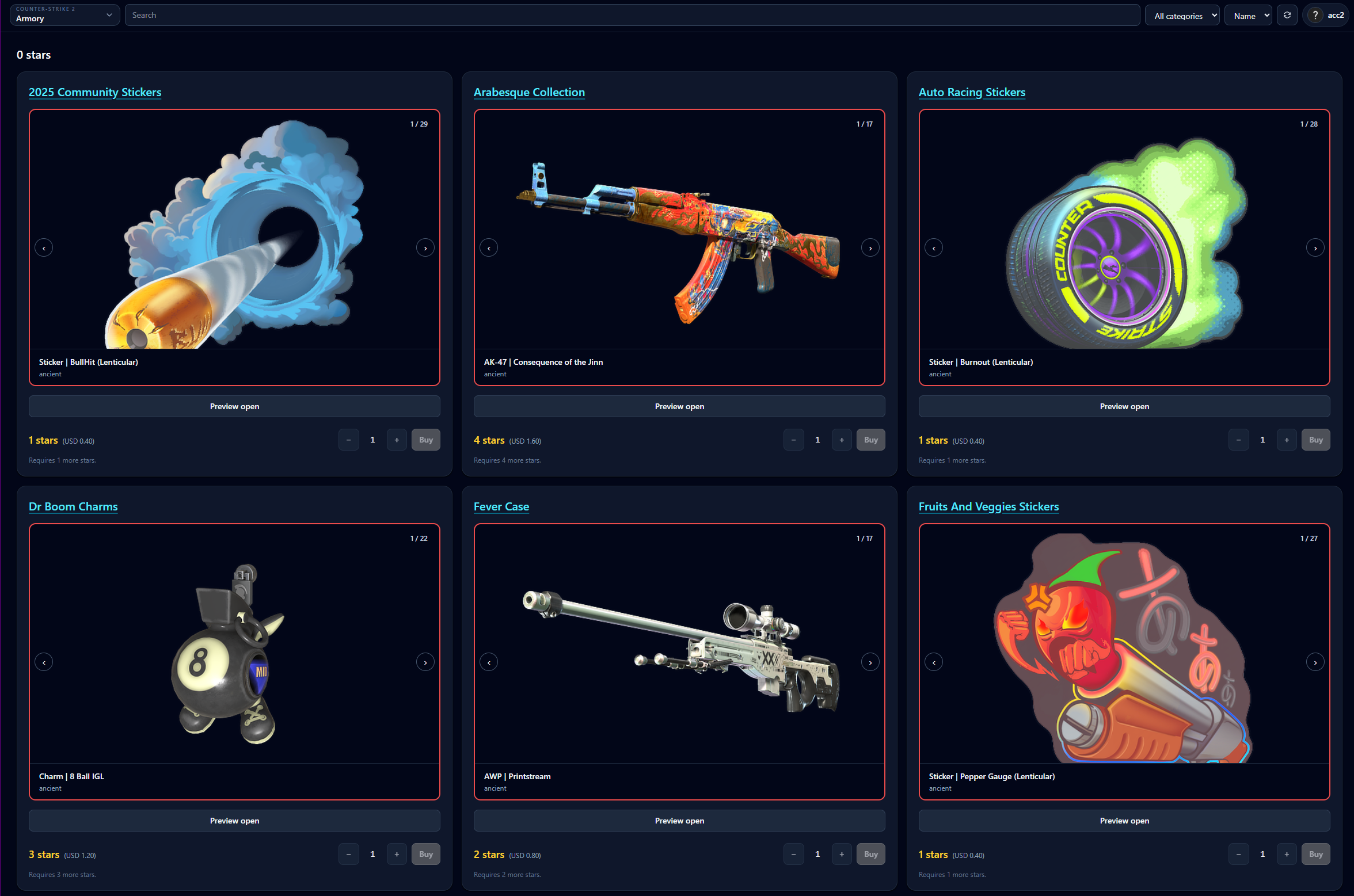 SteamInvEdit CS2 inventory browser.